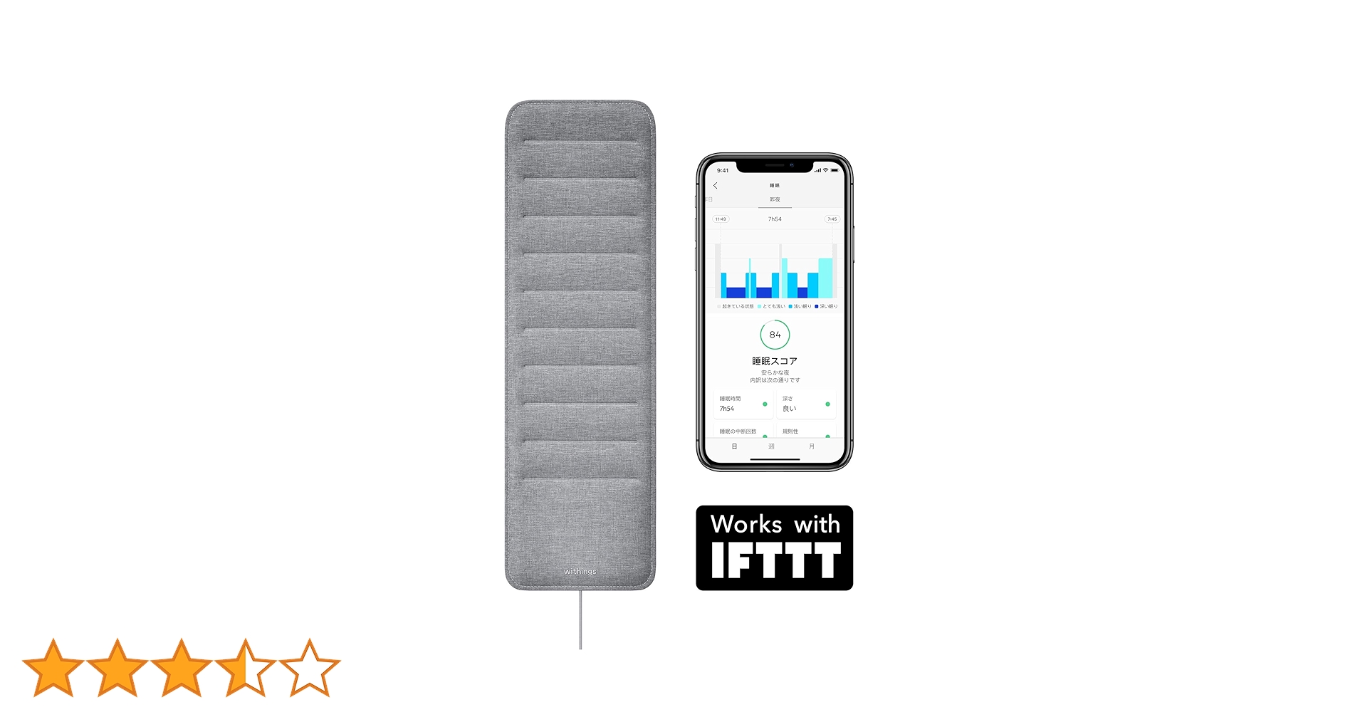 Withings Sleep スマート睡眠パッド WSM02-ALL-JP Amazon.co.jp: Withings WSM02-ALL-JP Smart Sleep Pad, Born in